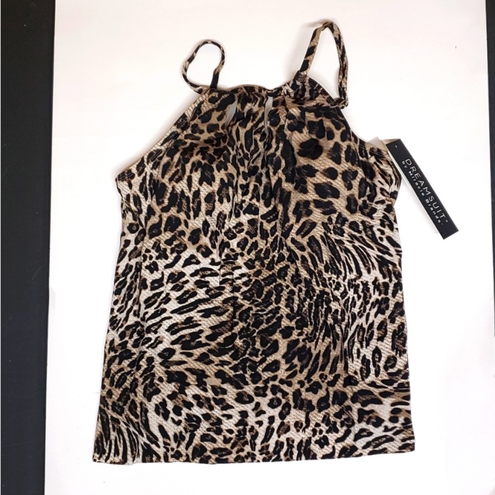 NEW! Leopard Print Slimming Flowy Tankini Swim Suit, Dreamsuit by Miracle Brands - Picture 2 of 7